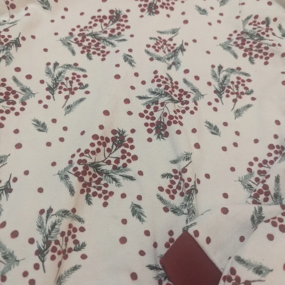 Burt's Bees Cream and Red Kids Pajama Set